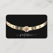 非常にエレガント黒と金ゴールドのダイヤきらめくモンド 名刺 (正面)