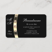 非常にエレガント黒と金ゴールドのダイヤきらめくモンド 名刺 (裏面)