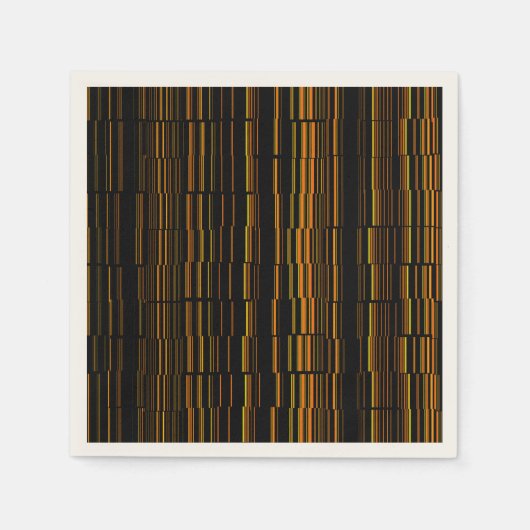 非常にオカッコいいレモダンンジストライプの スタンダードカクテルナプキン (正面)