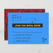 非常にカジュアルバーバルミツワー返信カード 出欠カード (正面/裏面)