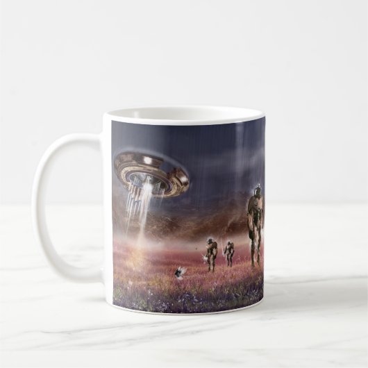 非常にカッコいいエイリアン惑星 コーヒーマグカップ (左)