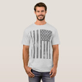 非常にカッコいいグ動揺してレーアメリカ国旗 Tシャツ (正面フル)