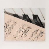 非常にカッコいいピアノと楽譜 ジグソーパズル (横)