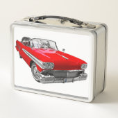 非常にカッコいいヴィンテージ自動車の弁当箱 メタルランチボックス (裏面)