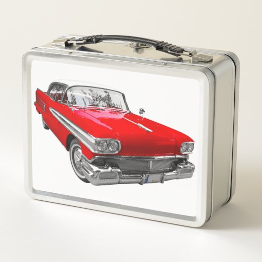 非常にカッコいいヴィンテージ自動車の弁当箱 メタルランチボックス (裏面)