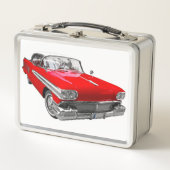 非常にカッコいいヴィンテージ自動車の弁当箱 メタルランチボックス (正面)