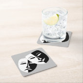 非常にカッコいい喜劇と悲劇の劇場のマスク スクエアペーパーコースター (インサイチュ)