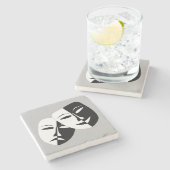 非常にカッコいい喜劇と悲劇の劇場のマスク ストーンコースター (横)