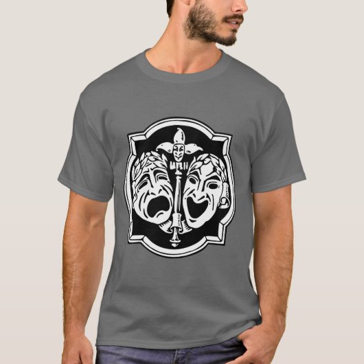 非常にカッコいい喜劇と悲劇の劇場のマスク Tシャツ (正面)