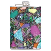 非常にカラフルな抽象的な形のアート11 フラスク (正面)