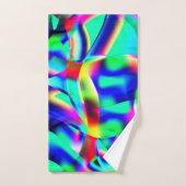 非常にカラフルの曲線の形状、緑の上に広がる… バスタオルセット (ハンドタオル)