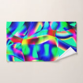 非常にカラフルの曲線の形状、緑の上に広がる… バスタオルセット (ハンドタオル)