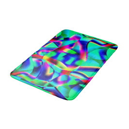 非常にカラフルの曲線の形状、緑の上に広がる… バスマット