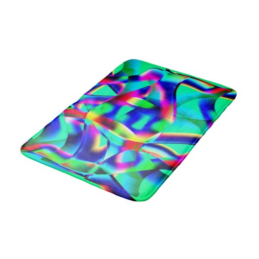 非常にカラフルの曲線の形状、緑の上に広がる… バスマット (アングル)