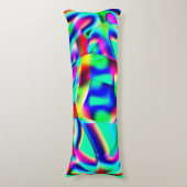 非常にカラフルの曲線の形状、緑の上に広がる… ボディピロー (正面縦)