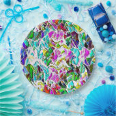 非常にカラフルの石を牛乳のスープに浸した形 ペーパープレート (パーティー)