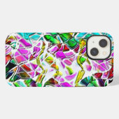 非常にカラフルの石を牛乳スープに浸した形 iPhoneケース (裏面横)
