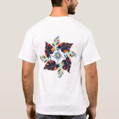 非常にカラフルの花と葉のTシャツデザイン Tシャツ (裏面)