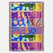非常にカラフル芸術的国の毛布 スローブランケット (正面縦)