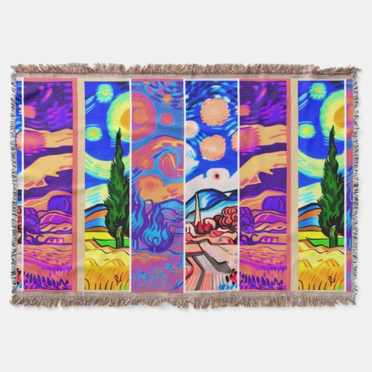 非常にカラフル芸術的国の毛布 スローブランケット (正面)