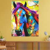 非常にカラフル馬 キャンバスプリント (インサイチュ (リビング))