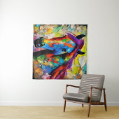 非常にカラフル馬 タペストリー (インサイチュ(横))