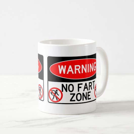 非常にクラシックおもしろいなしFartゾーンサインコーヒーマグ コーヒーマグカップ (正面右)