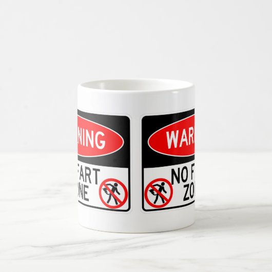 非常にクラシックおもしろいなしFartゾーンサインコーヒーマグ コーヒーマグカップ (中央)