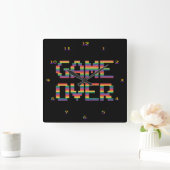 非常にクラシックおもしろいアーケードゲームオーバー壁時計 スクエア壁時計 (ホーム)