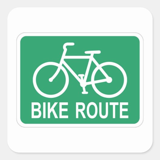 非常にクラシックおもしろい自転車ルート標識ステッカーセット スクエアシール (正面)