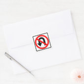 非常にクラシックおもしろいNo Uターン標識ステッカーセット スクエアシール (封筒)