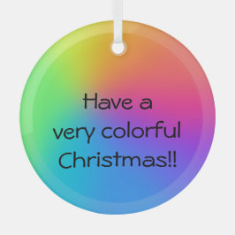 "非常にクリスマスを持カラフルっている"虹のグラデーション ガラスオーナメント