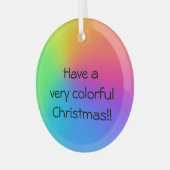 "非常にクリスマスを持カラフルっている"虹のグラデーション ガラスオーナメント (正面左)