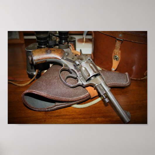 非常にクールアンティークナガントリボルバー写真 ポスター (正面)