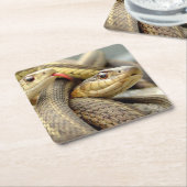 非常にクールヘビのコースターセット スクエアペーパーコースター (アングル)