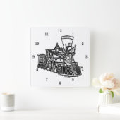 非常にクールヴィンテージ列車の壁掛け時計 スクエア壁時計 (ホーム)