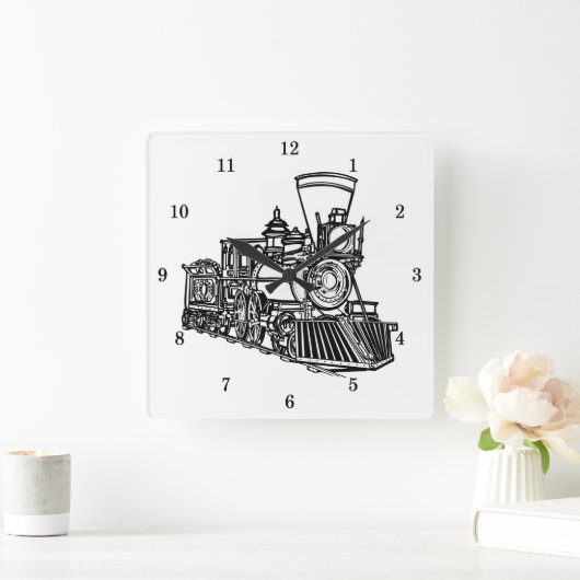 非常にクールヴィンテージ列車の壁掛け時計 スクエア壁時計 (ホーム)