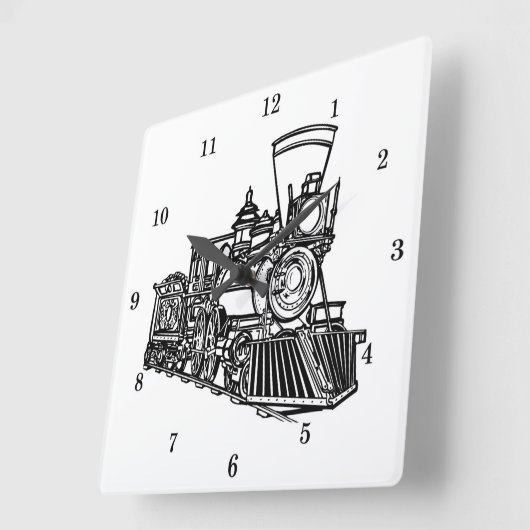 非常にクールヴィンテージ列車の壁掛け時計 スクエア壁時計 (傾斜)