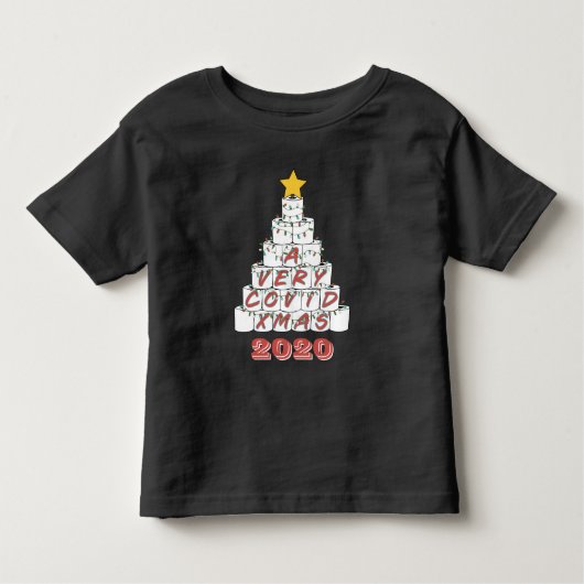 非常にコロナなクリスマスツリーのユーモア満載2020年トイレットペーパーの木 トドラーTシャツ (正面)