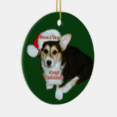 非常にコーギーのクリスマスのGimliの子犬のオーナメント セラミックオーナメント (右)