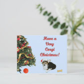 非常にコーギーのクリスマスのGimliの青の郵便はがき シーズンポストカード (スタンド正面)