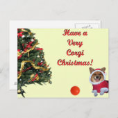 非常にコーギーのクリスマス慈悲の黄色の郵便はがき シーズンポストカード (正面/裏面)