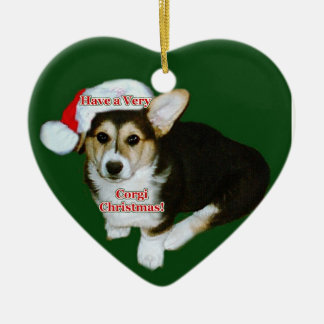 非常にコーギーのクリスマス- Gimliの子犬のハートのオーナメント セラミックオーナメント