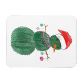 非常にサボテンのクリスマス雪だるま マグネット (横)