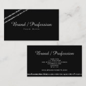 非常にシマエレガントリーシルバーグリッタースターズブラック 名刺 (正面/裏面)