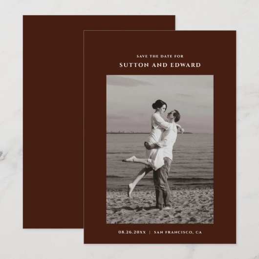 非常にシンプルな単写真 セーブザデート (正面/裏面)