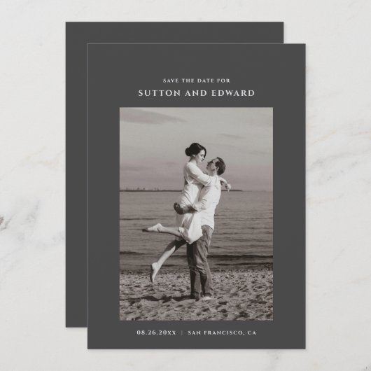 非常にシンプルな単写真 セーブザデート (正面/裏面)