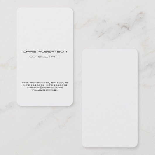 非常にシンプルな灰色の白の魅力的な名刺 名刺 (正面/裏面)