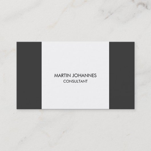 非常にシンプルスタイルプレーン灰色の白い名刺 名刺 (正面)