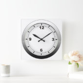非常にシンプル模擬金属フレーム壁時計 スクエア壁時計 (ホーム)